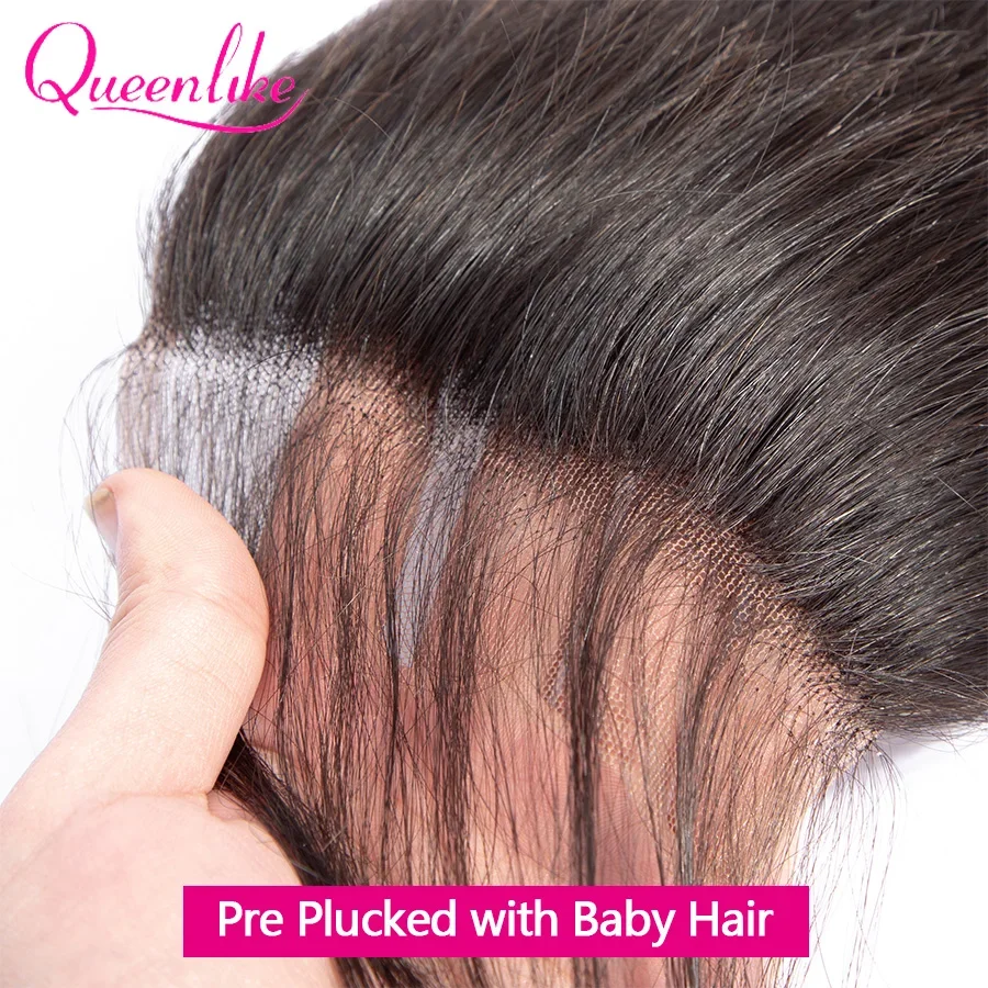 Queenlike 14-24 inch 4x4/5x5/6x6 Lace Closure 13x4 Body Wave Frontal Closure Only Brazilian 2x6 Middle Part Human Hair Closuse 4
