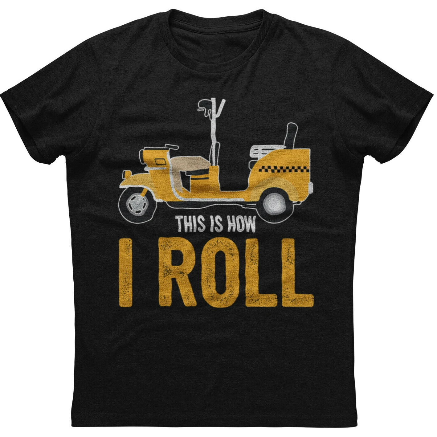 

This Is How I Roll Golf Cart Mens Short Sleeve New Cotton Black T-shirt 100% Cotton Casual T-shirts Loose Top Size S-3XL
