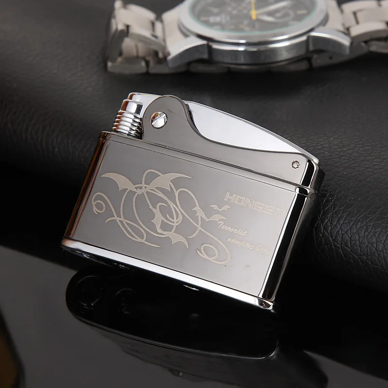Retro Creative Metal Lighter, Open Flame Kerosene Lighter, Cigar Cigarette, Exquisite Smoking Accessories, Men's Gift