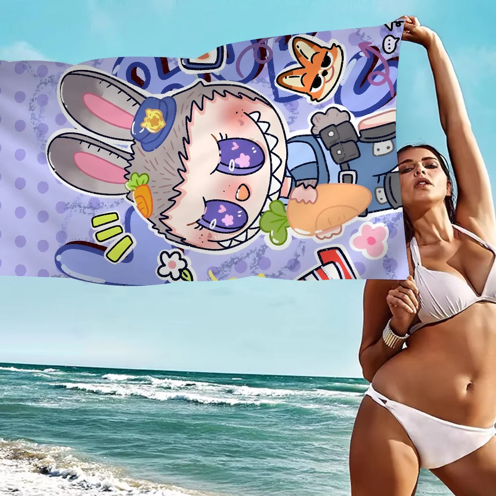 Labubu Laptop Beach Towels Shower Towel Sauna Travel Spa Microfiber Quick Dry Gym Accessories Cute Room Decor 2