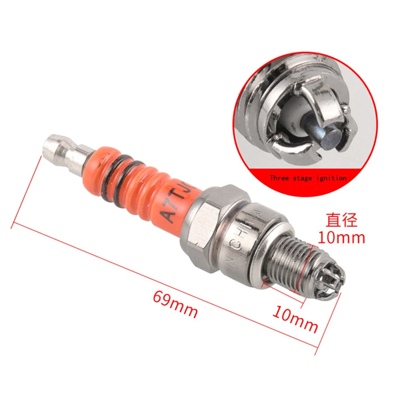 

Motorcycle Spark Plug Iridium Spark Candles High Performance 3-Electrode A7TC Motorcycle Ignition Accessories For 50CC-150CC ATV