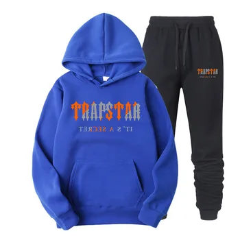 Autumn/Winter Brand TRAPSTAR Tracksuit Men's Hoodie Sets Fashion Fleece Sweatshirt Sweatpants 2 Piece Set Harajuku Sportswear 2