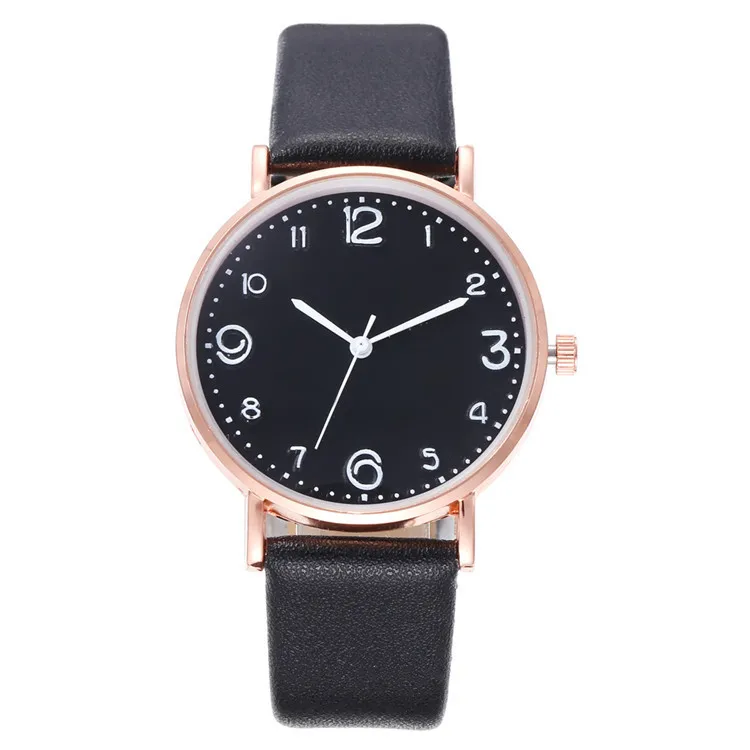 Black Watch Leather Band for Women Korean Luxury Bracelet Watches Ladies Casual Quartz Women's Wristwatch Femme Business Watch