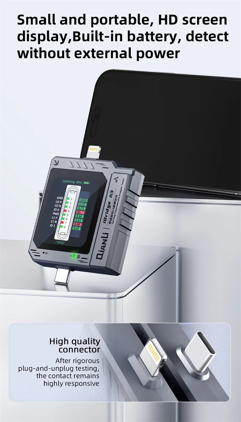 iBridge A3 phone tail plug analysis detector with built-in power supply for Appl