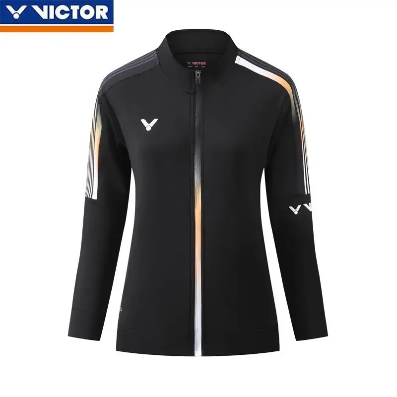 Victor New Men's and Women's Same Badminton Jersey Sports and Leisure Long-sleeved Jacket with Trousers Set