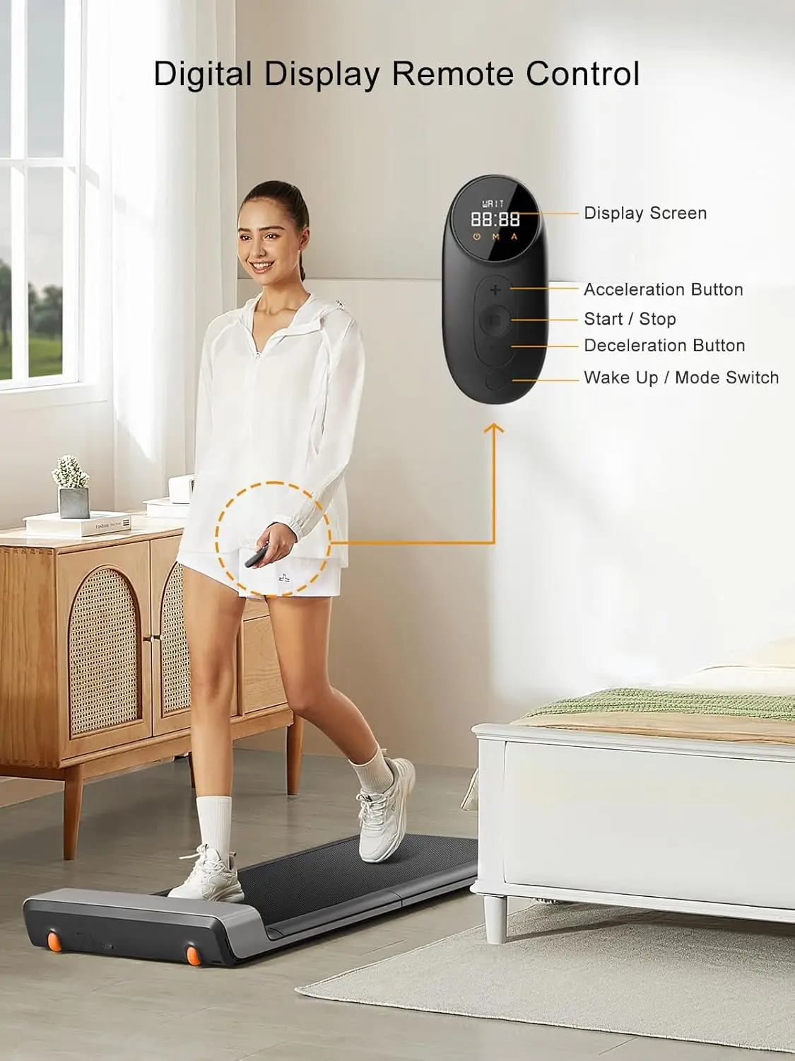 Treadmill Smart Fold Walking Pad Portable Walking/Jogging Machine with App