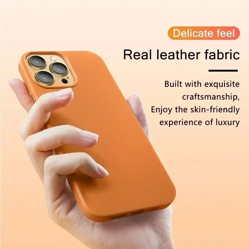 Luxury MagSafe Case for Apple iPhone 17 Pro Max 16 13 12 14 15 Plus Leather Official Style MacSafe Magnetic i Phone Cover Etui 4
