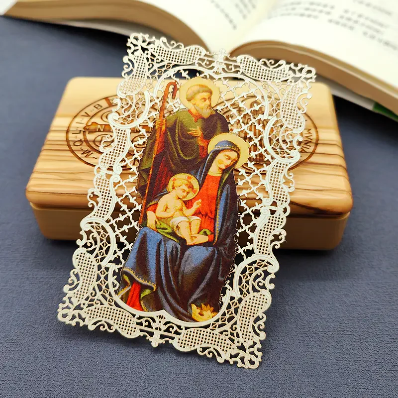 Religious Figure Image Icon Card Hollowed Out Carved Bookmark Christian Catholic Gift Church Souvenir