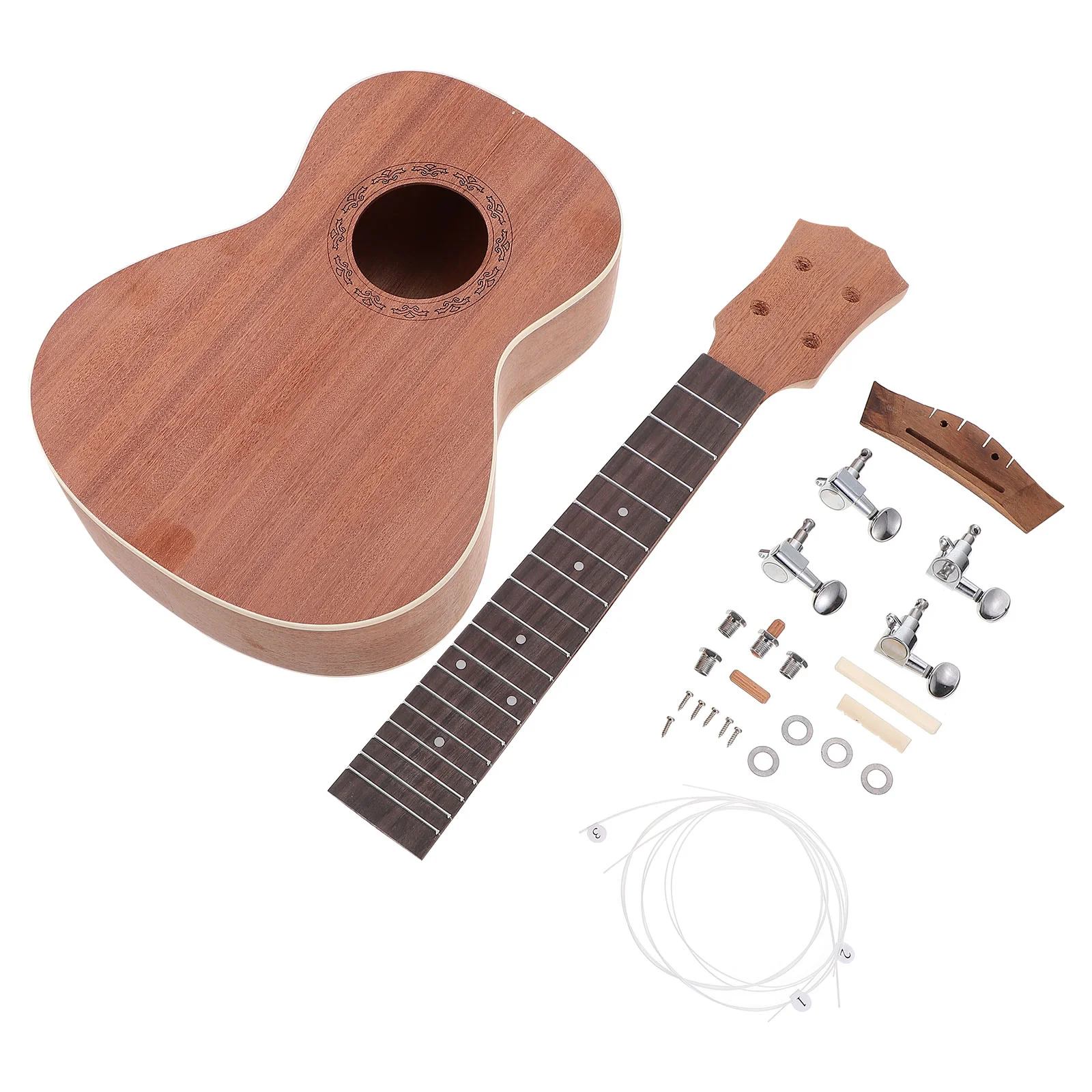 

1 Set Parent-child Playthings 23-inch Ukulele DIY Kit Handmade Materials (Assorted Color)