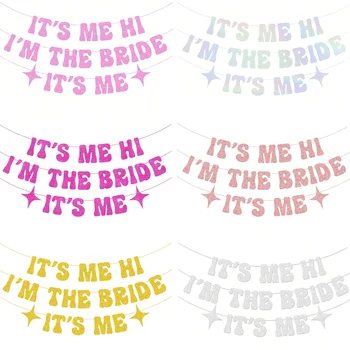 È io ciao, sono la sposa, io banner Iridescente rosa caldo oro rosa sposa banner glitter Taylor tema addio al nubilato decorazioni per feste