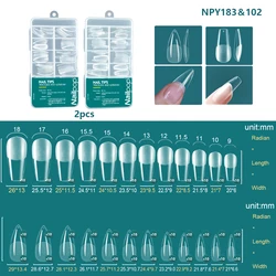 Nailpop Gel Nail Tips Collection - 120pcs Box, Medium to Short Almond/Square Shapes, Easy Soak Off Extensions (NPY - 102 - 183 - 2pcs)