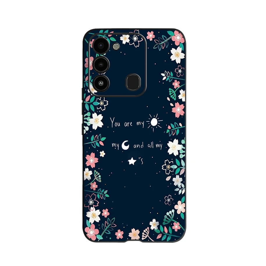 mobile pouch For Tecno Spark Go 2022 Case Fashion Flower Printed Protective Cover For Tecno Spark 8C Phone Case SparkGo KG5 Coque Soft Fundas flip cover with pen Cases & Covers