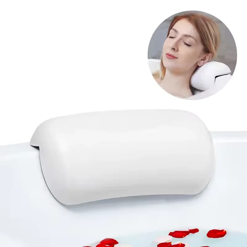 Waterproof Non-Slip Spa Bath Pillow for Hot Tub – Memory Foam Padded Head & Back Cushion with Suction Cups, Comfortable Bathtub