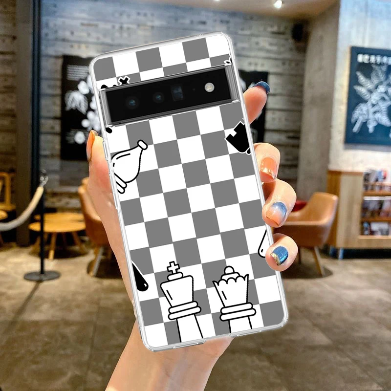 Chessboard Art Soft Clear TPU Transparent Phone Case