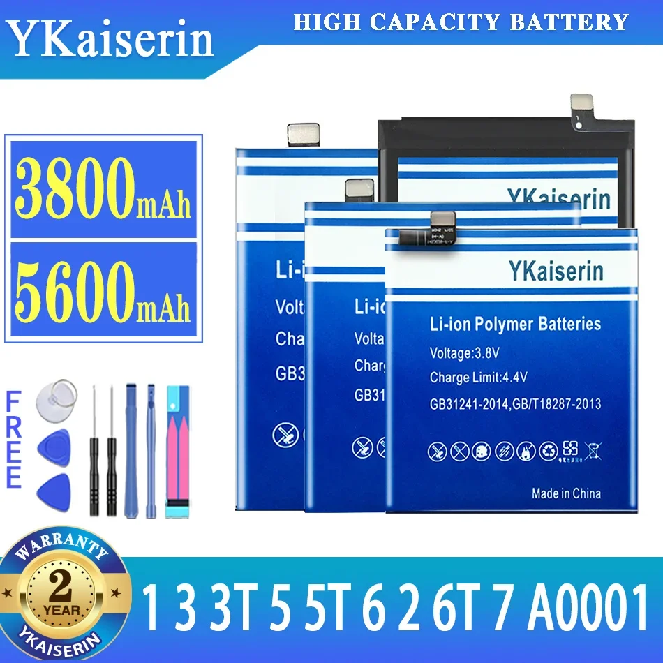 

YKaiserin Battery BLP613 for OnePlus 3 OnePlus3 for OnePlus 1+ 1 A0001 3 Three 3T 5/5T 6 2 6T/7 Bateria