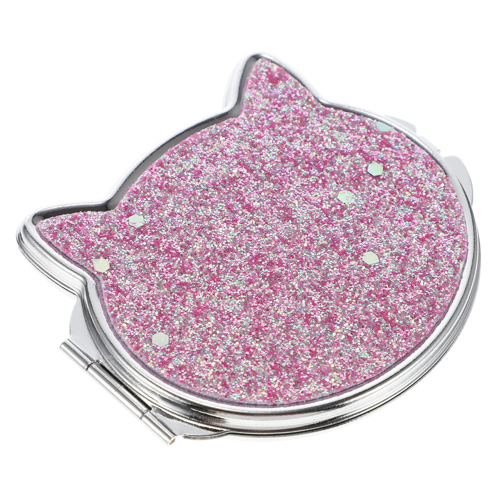 

Folding Vanity Mirror Makeup Women Cat Shape Travel Metal Pocket Purses