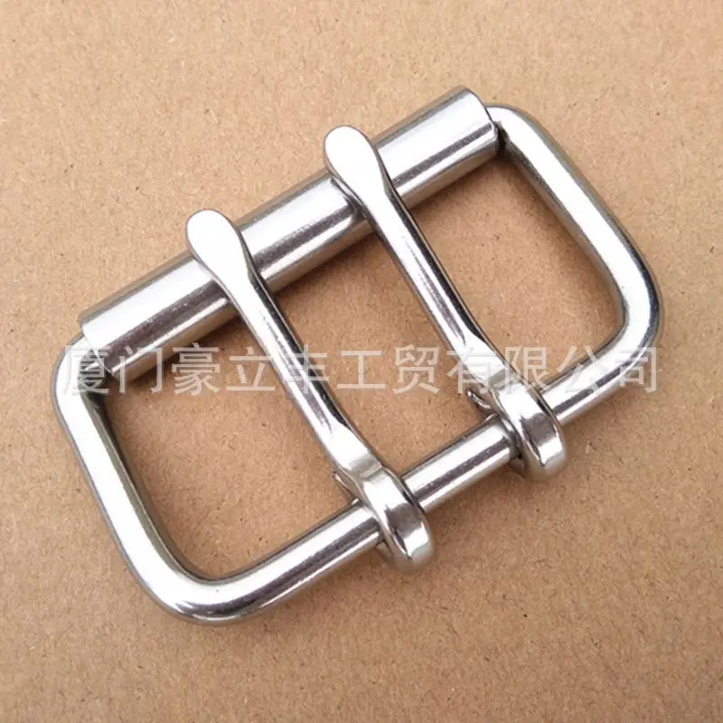 Stainless Steel Double Pin Buckle Solid Cowboy Belt Hardware Roller Wastband Head 52mm 60mm 6