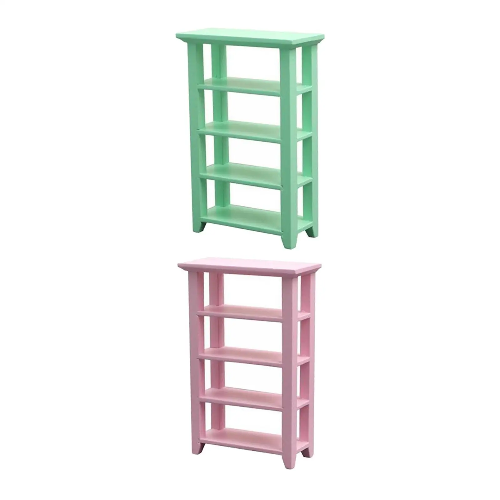 

2x Wooden 1/12 Dollhouse Display Shelves Living Room Bookcase Models Cabinet