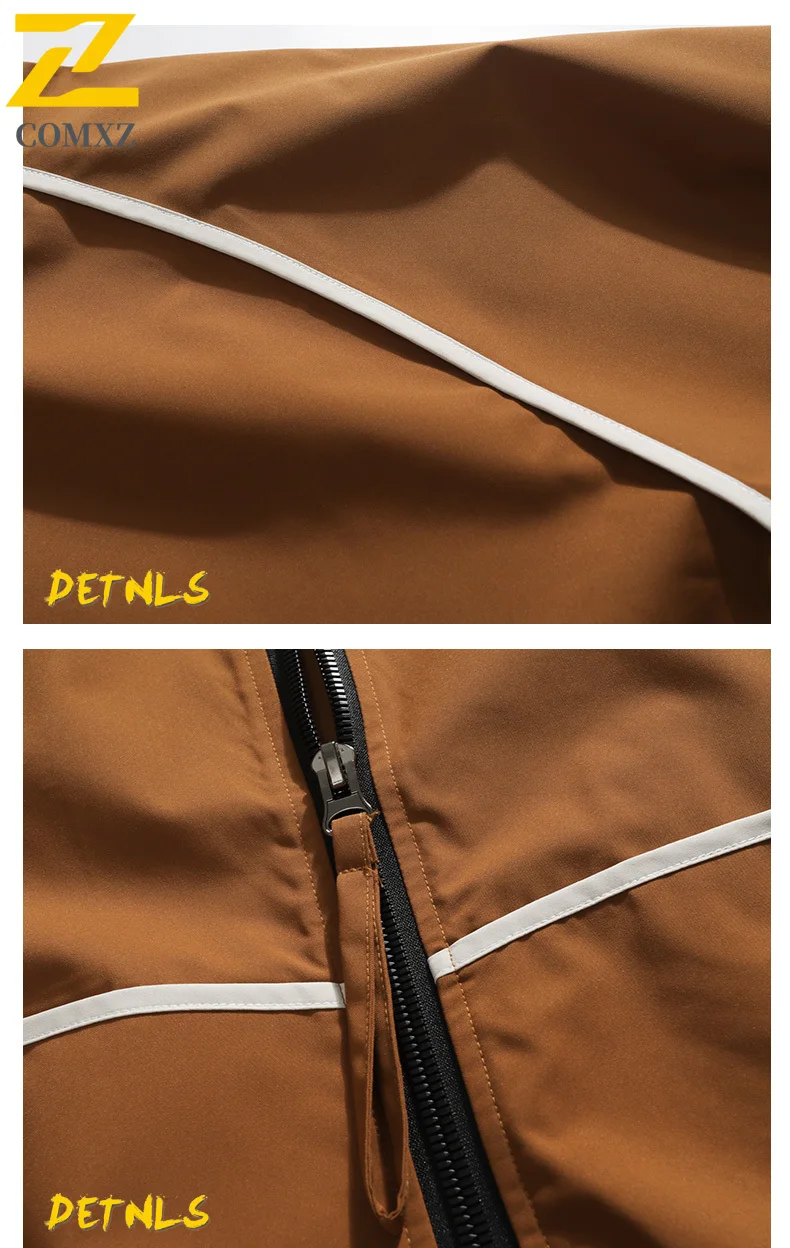 EiAO Jacket Stand Collar Men Women Waterproof Windproof Casual Zipper Coat High Street Loose Fit for Hiking Camping Fishing 2025