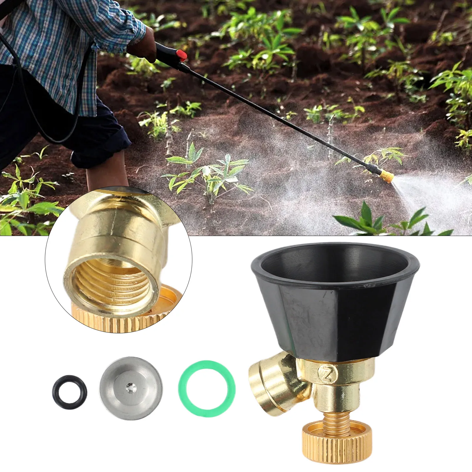 

1pc Nozzle Adjustable Rotating Sprinkler Head 14x1.5 Copper Universal Cyclone Agricultural Fruit Vegetable Greenhouse Sprayer
