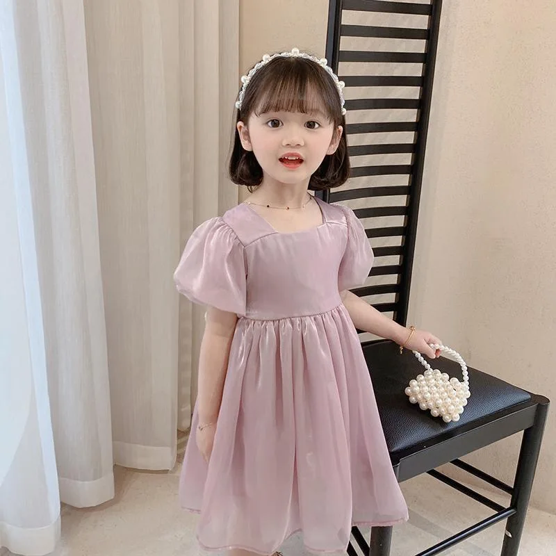 

Kids Princess Dresses for Girls Party Birthday Girl Dress Summer New Fashion Puff Sleeve Boutique Clothes Tutu Dress Costume