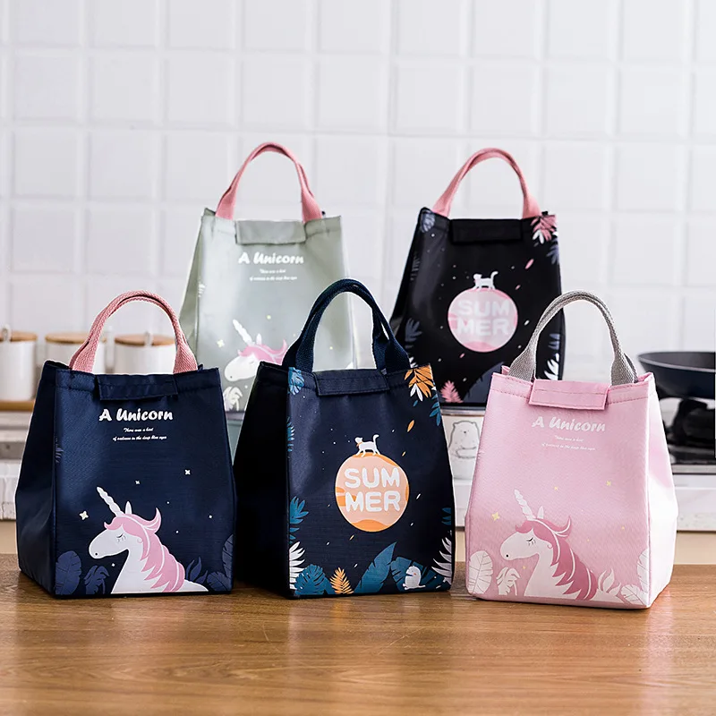 Lunch Bag Bento Bag Insulated Portable Aluminum Foil Oxford Cloth Japanese Style