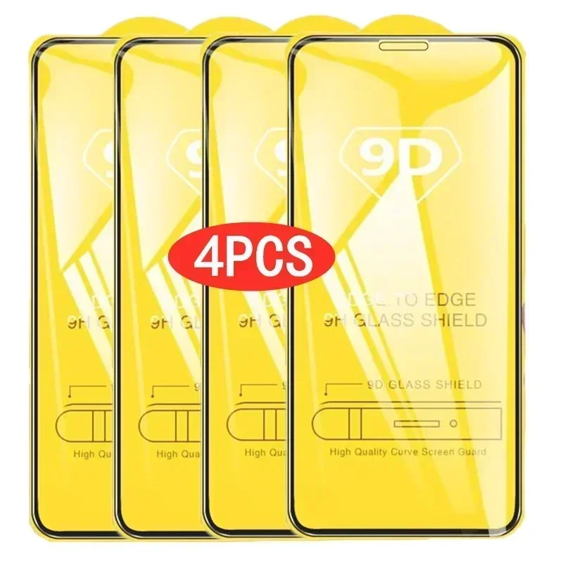 

Закаленное стекло 9D для защиты экрана, 2/4 шт., для IPhone 14, 13, 12, 11, 15 Pro Max, Защитное стекло для IPhone X, XR, XS Max, 7, 8, 614 Plus