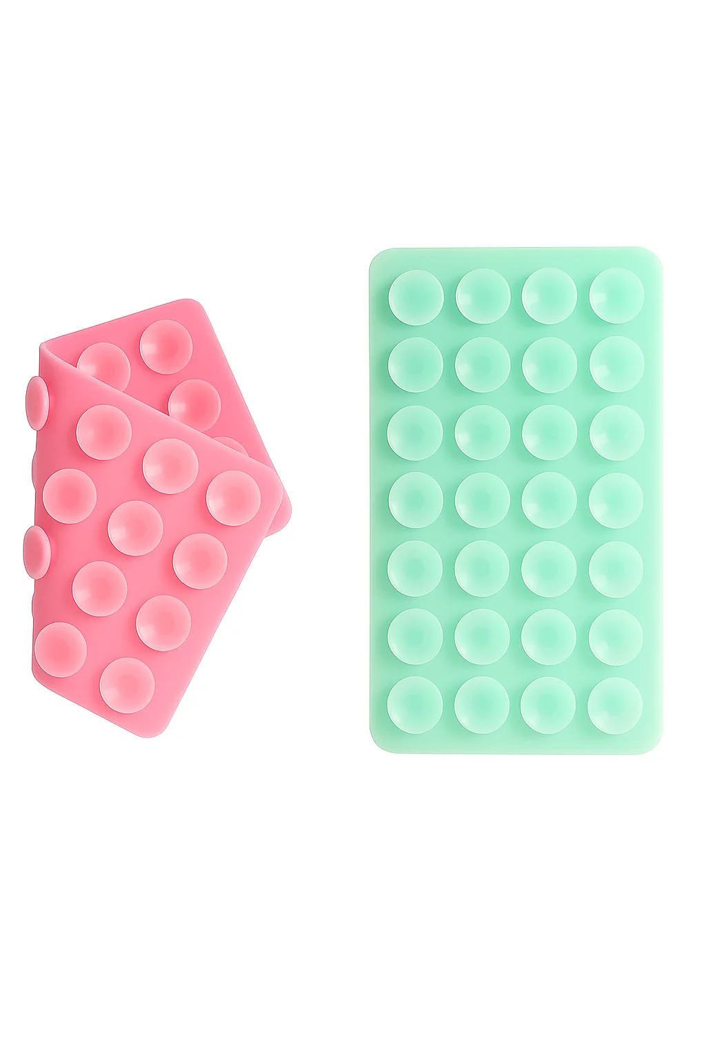 pink and light green