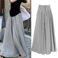 Korean Style Summer Pregnancy Belly Trousers Thin High Waist Wide Leg Floor-length Fashion Maternity Modal Pants Casual Trousers 1