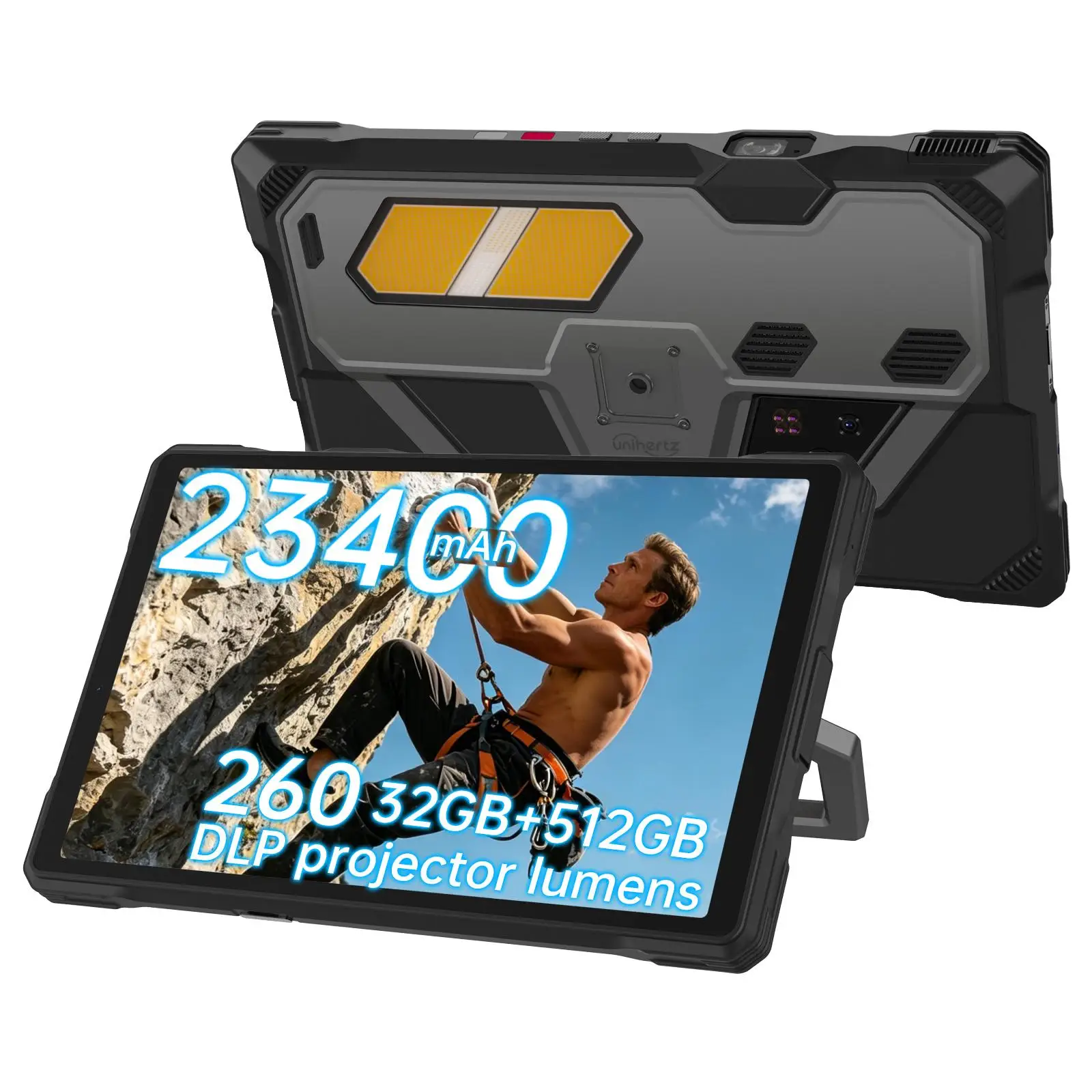Unihertz 8849 Tank Pad Ultra Rugged Tablet Projector 16GB+512GB 10.95 inch Android 15 Dimensity 8200 Octa Core 5G Large Battery