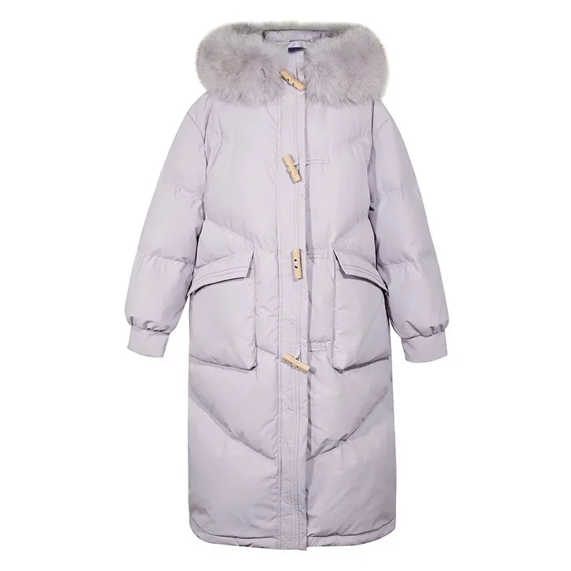 

2023 Female Winter New Down Jacket Women Hooded Design Feel Down Ladies Warm Fashion Thicken Coat Madam Button Up Outerwear
