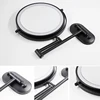 8 inch Wall Mounted Matte Black Makeup Mirror Magnifying Double Side Folding Arm USB Charging Bathroom Smart Cosmetic Mirrors 4