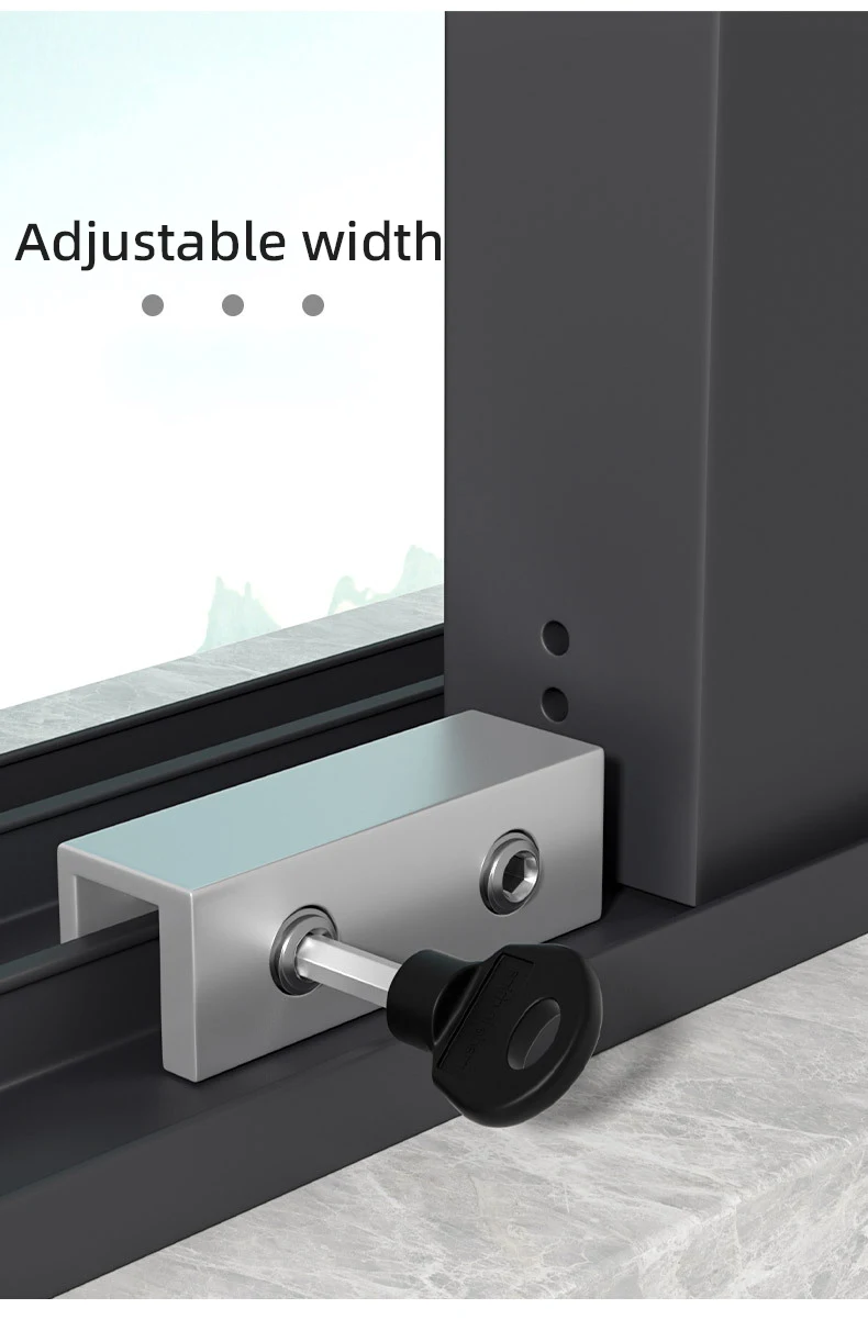 Description Picture 4 of item2pcs Child Safety Window Lock with Positioning Buckle for Sliding Glass Windows Security Bars for Added Protection and Security