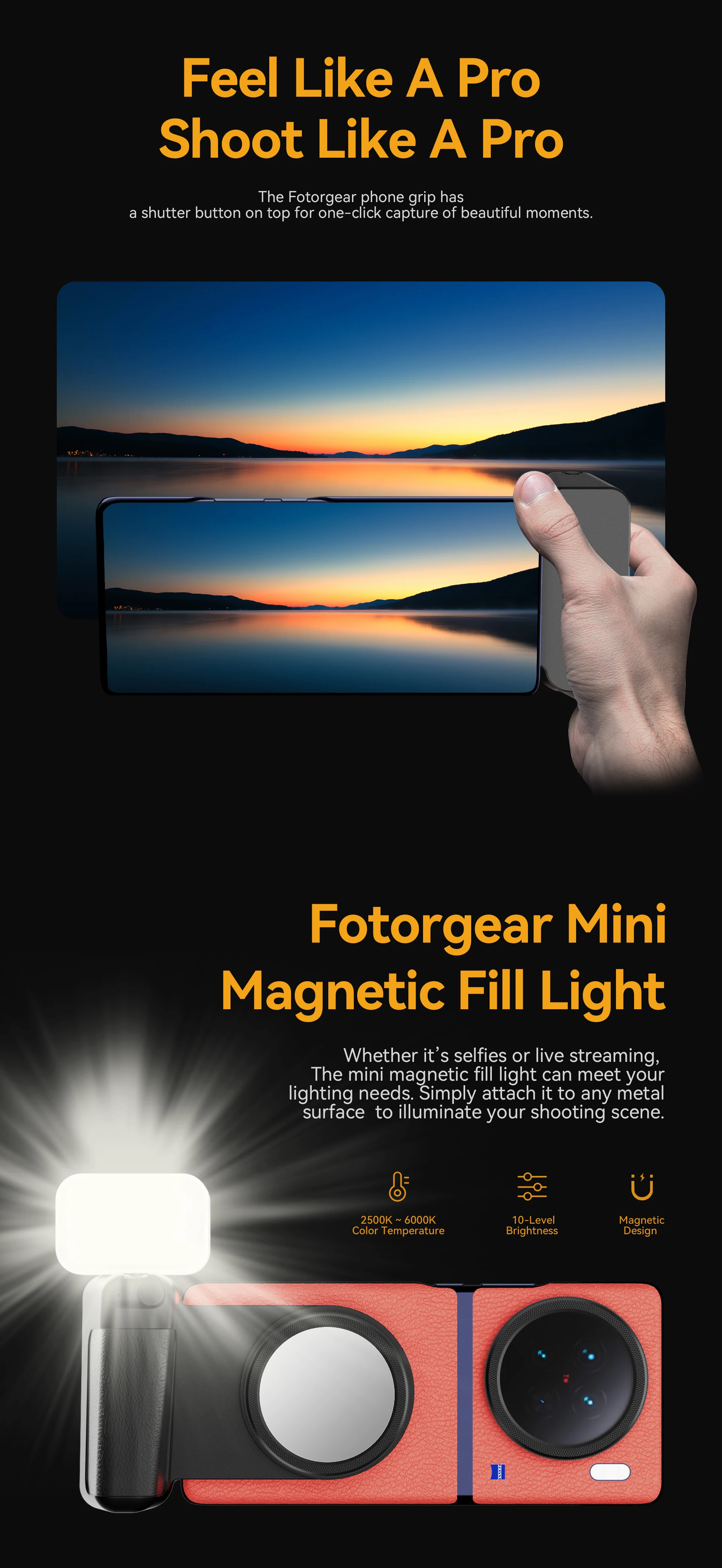 Fotorgear 휴대폰 케이스 필터 세트 Vivo X90 Pro Plus CPL 블랙 