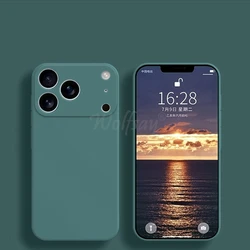 Premium Liquid Silicone Rubber Phone Case - Sleek Protective Cover in Plain Design for iPhone 17 Pro (Black Green)