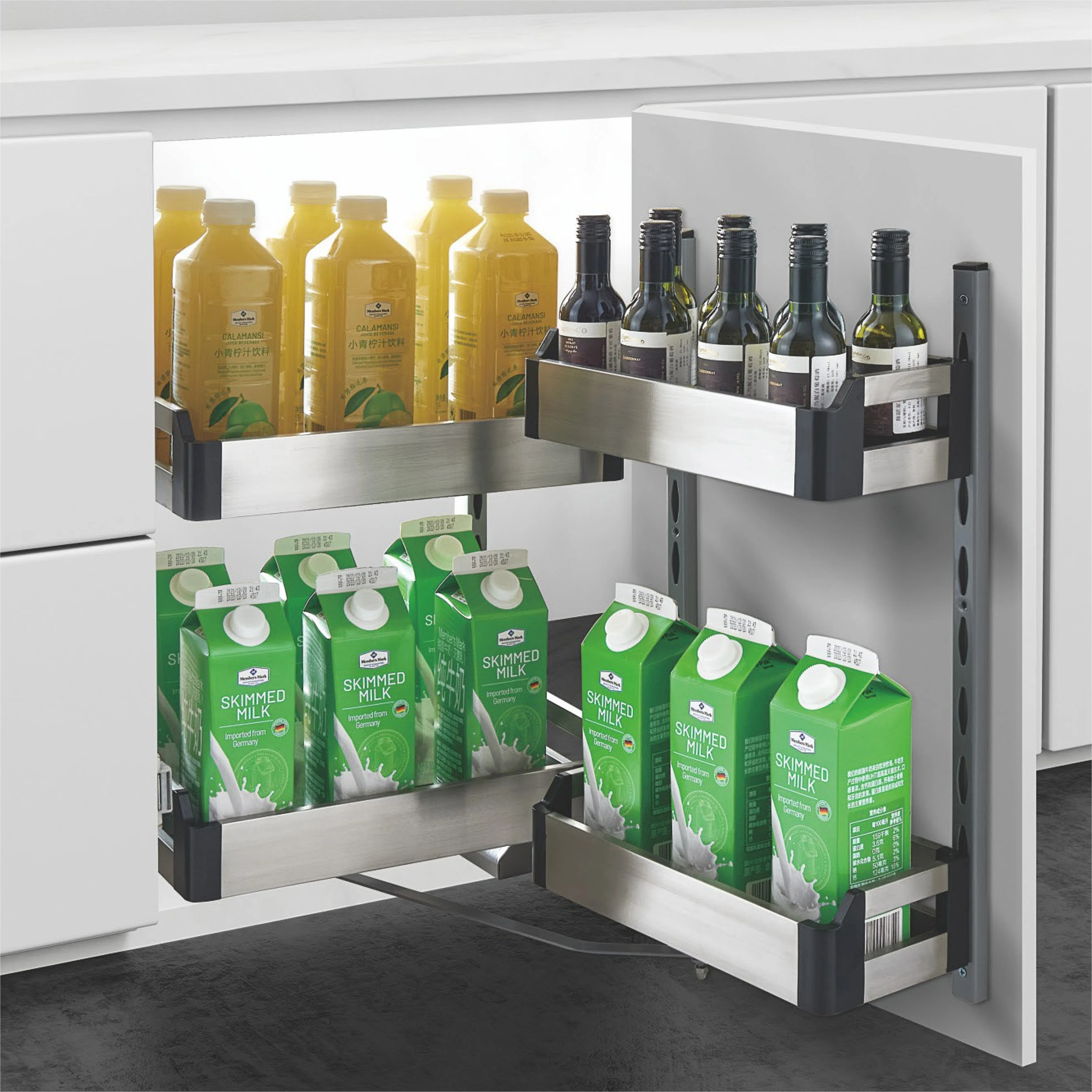 Multi Function Kitchen Cabinet Accessories Pull Out Magic Corner Drawer Basket Kitchen Storage Holder Cabinet Storage