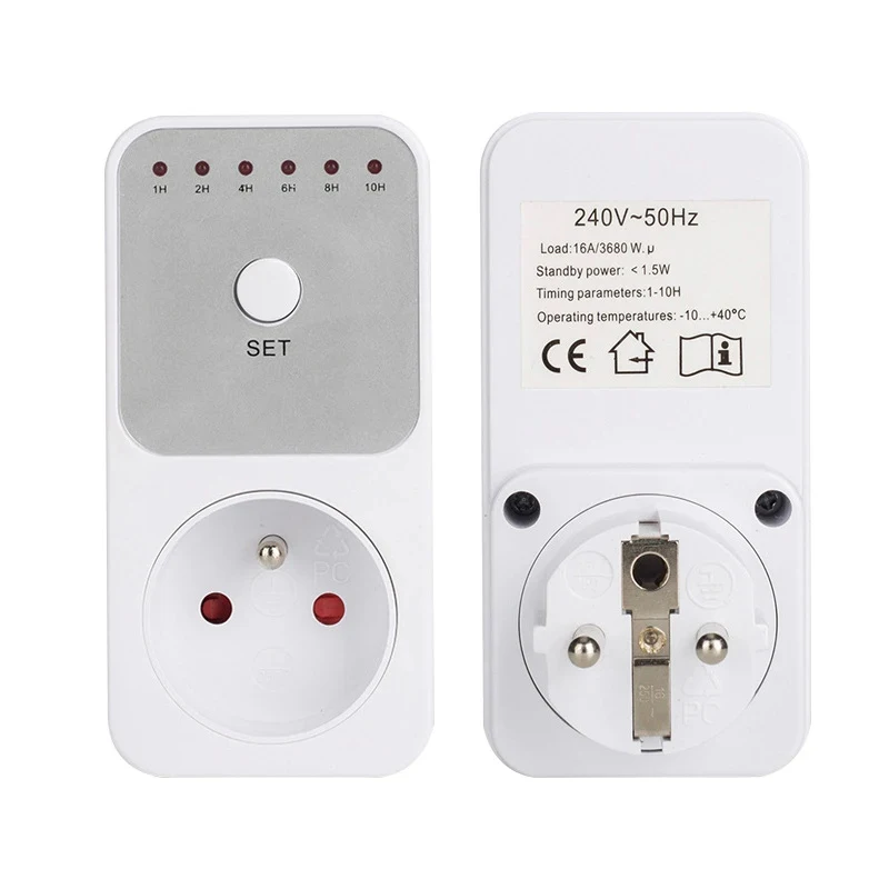 Smart Plug Timer Socket with 10-Hour Countdown & Energy Metering Features