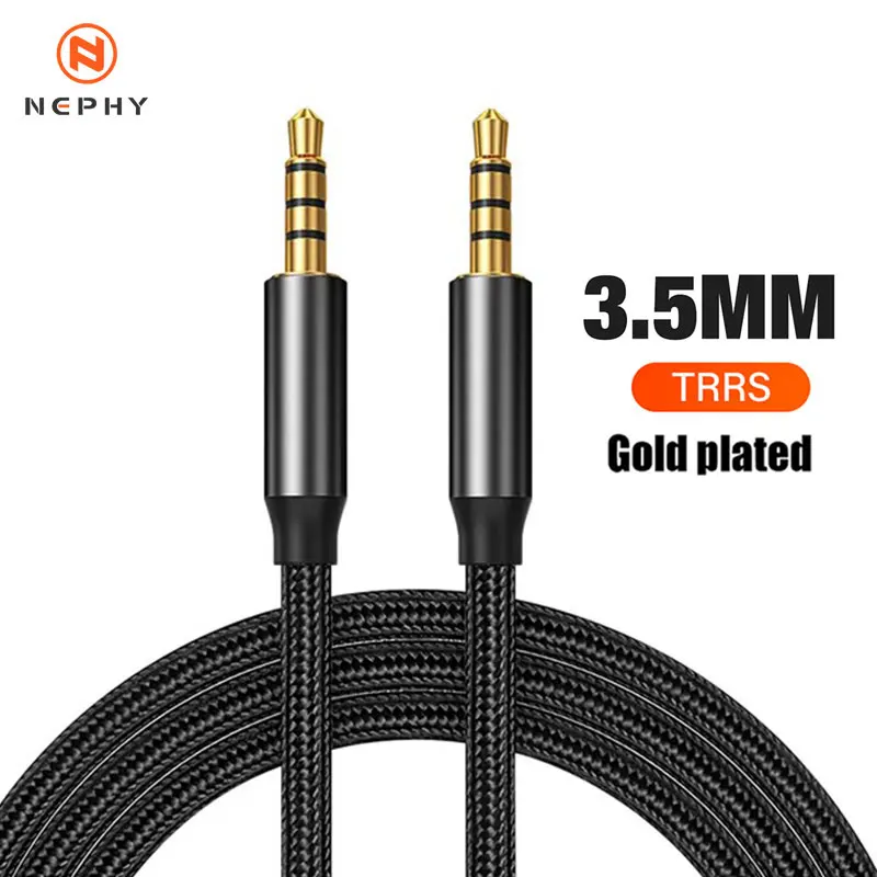 Premium Auxiliary Audio Cable - 3.5mm TRS/TRRS Jack for Headphones, Mobile, Car Stereo - Multiple Lengths Available