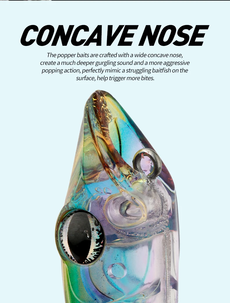 Description Picture 5 of itemTopwater Popper Bait 12cm 17.5g Walk Dog Hard Plastic Popper Fishing Lures Floating Snakehead Rattle Wobble Bass Lure