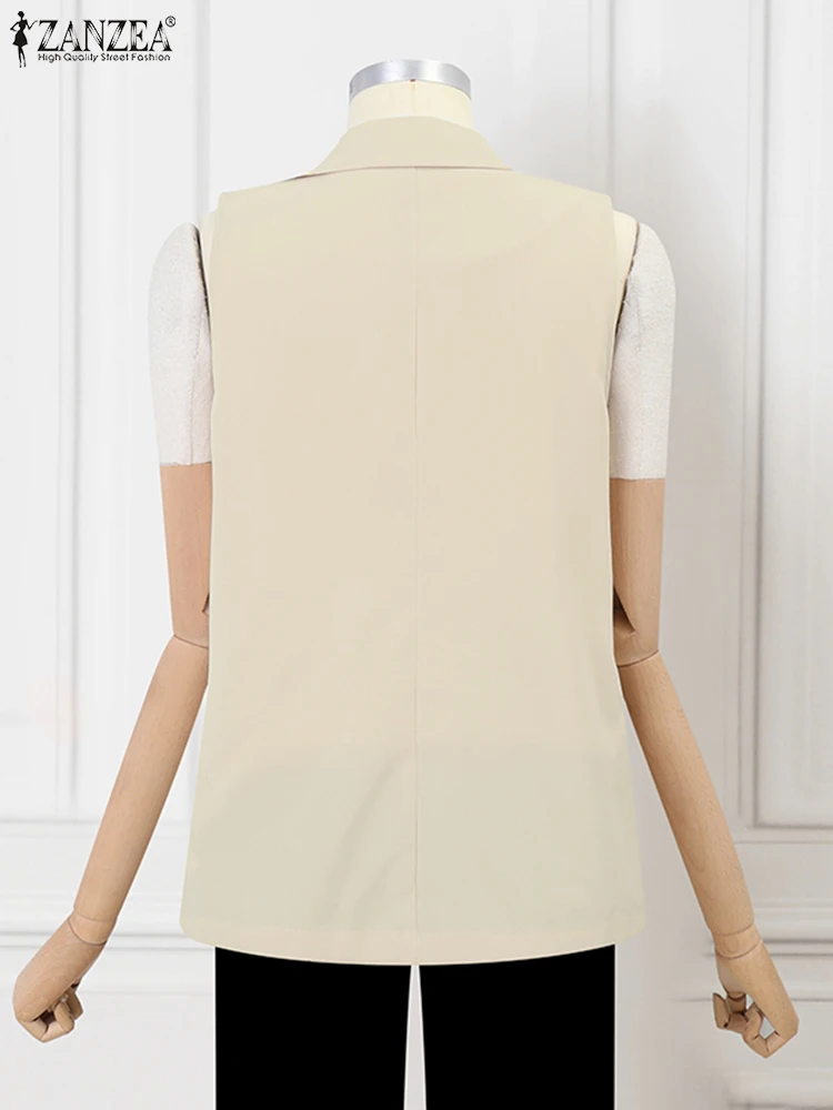Zanzea Blazer No Sleeves ZANZEA Women Korean Fashion Loose Solid - Main Image