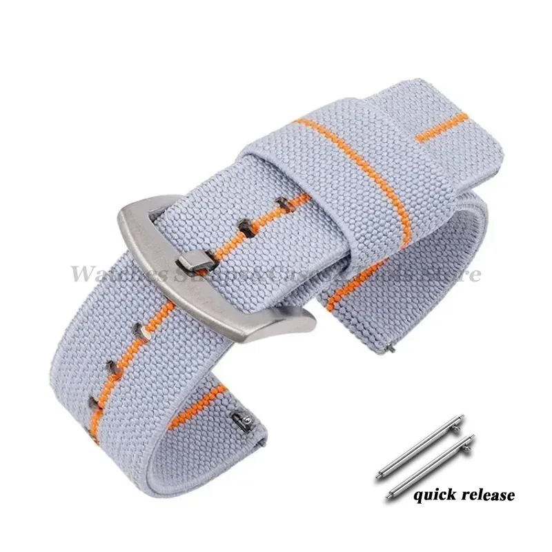 Woven Elastic Nylon Watch Band - Quick Release Military Sport Strap