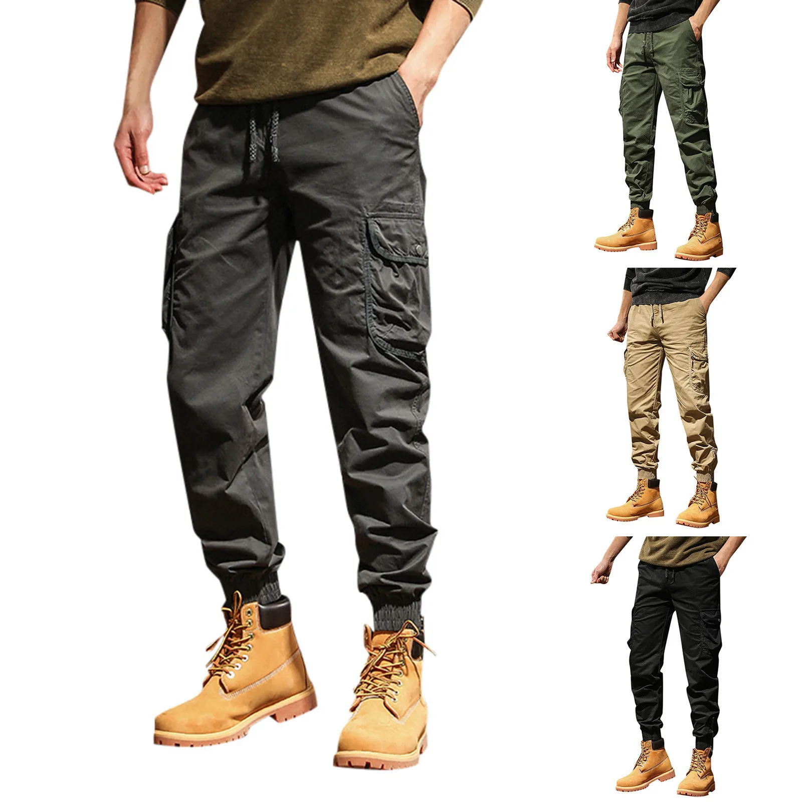 Description Picture 2 of itemMen'S Overalls 2024 New Men Casual Pants Washed Wide Leg Trendy Retro Leggings Long Sweatpants For Men Ropa Para Caballero