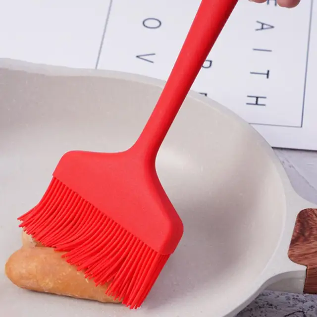 Szilikon Barbeque Olajkefe Hőálló Élelmiszer -Minőségű Hosszú Fogantyú Újrahasznosítható Függő Lyuk Bbq Szósz Kefe Konyha Kellékek