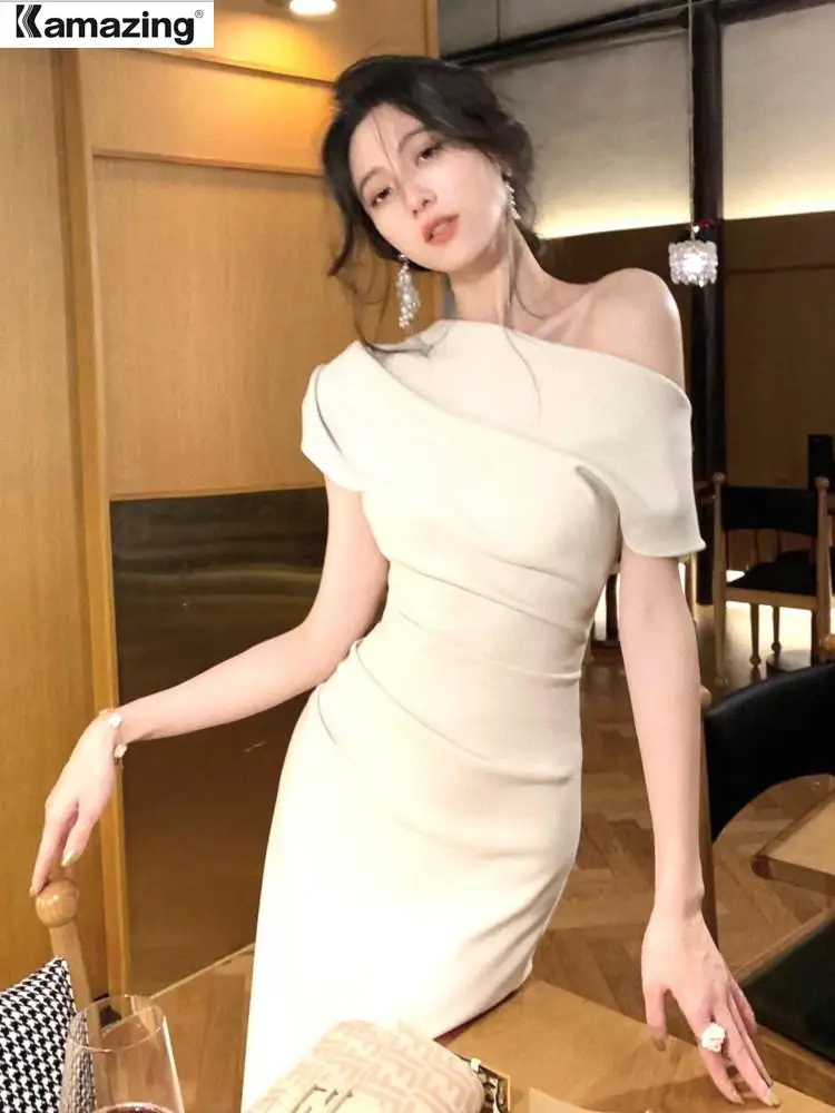 Women Elegant Long Dress Summer Fashion Off Shoulder Chic
