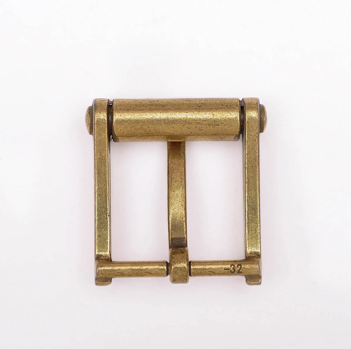 32Mm Novelty Heavy Mens Retro Solid Silver Single Prong End Bra Heel Bar Metal Roller Belt Buckle for Leathercraft