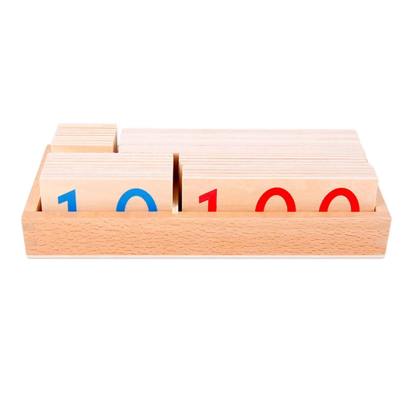 Wooden Number Cards with Box Number Block Toys for Birthday Preschool Kid