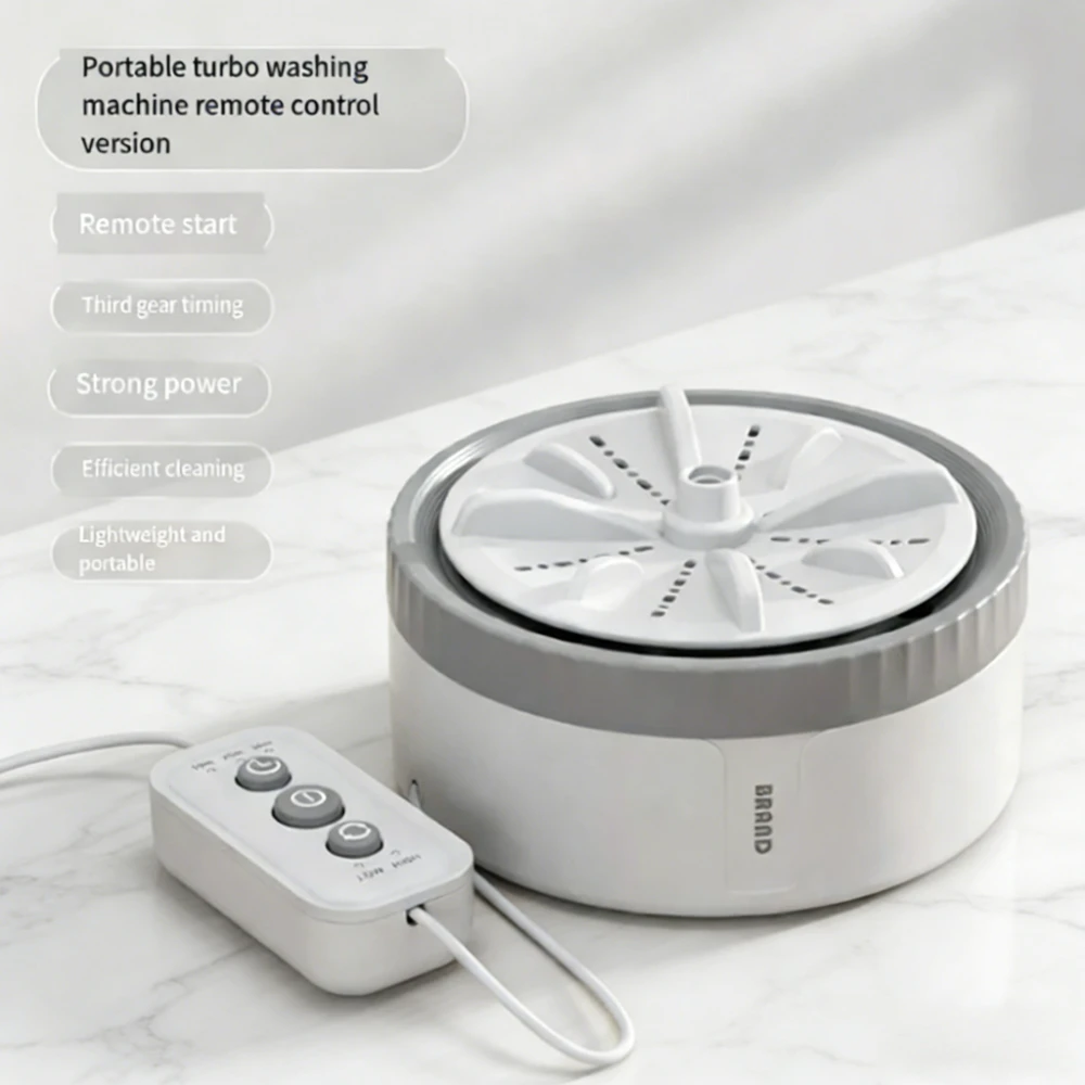 Mini Washing Machine Portable USB Spin Turbine Travel Remote Control 1