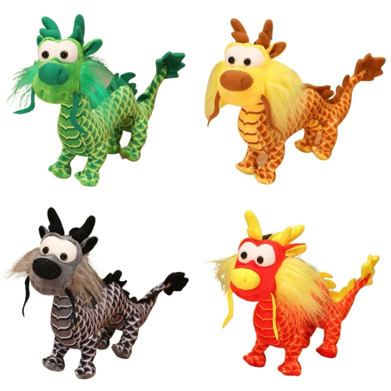 

New Year Realistic Dragon Mascots Toy Dragon Stuffed Animals Plush Toy Skin-Friendly Christmas Gifts for Boys Girls