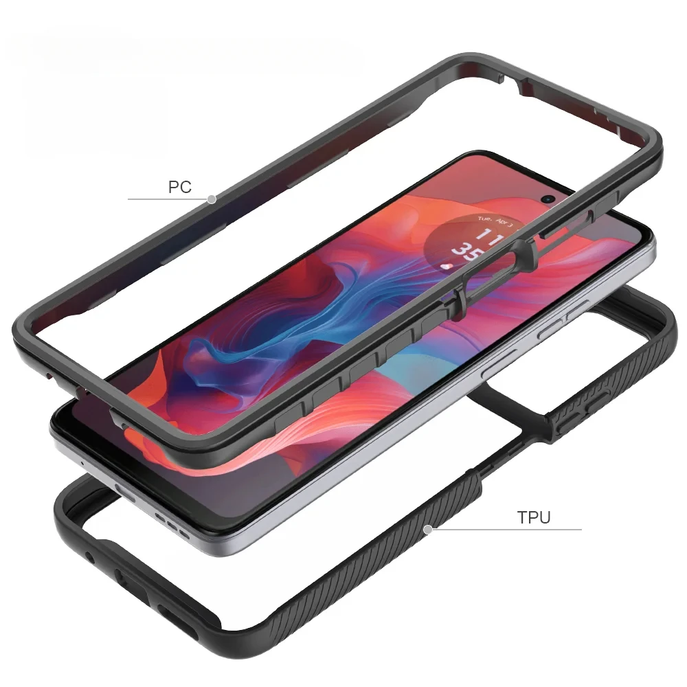 Transparent Hybrid TPU/PC Sky Case - Rugged Two-Layer Shockproof Back Cover