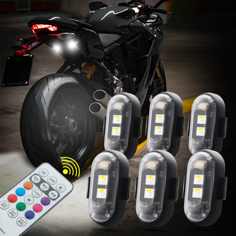 1~10PCS Wireless LED Drone Strobe Light for Motorcycle Car Bike Remote Control  Anti-collision Warning Light Signal Light USB - AliExpress